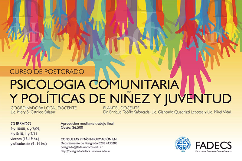 CURSO DE POSTGRADO: PSICOLOGÍA COMUNITARIA Y POLÍTICAS DE NIÑEZ Y JUVENTUD